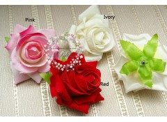 Silk artificial flower, "Rose Velvety"  (6-7 cm), Pack of 3